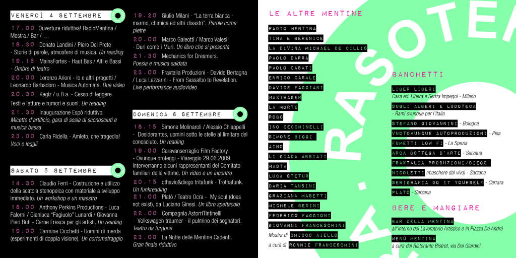 coworking space // Platò // flyer festival della mentina 2015